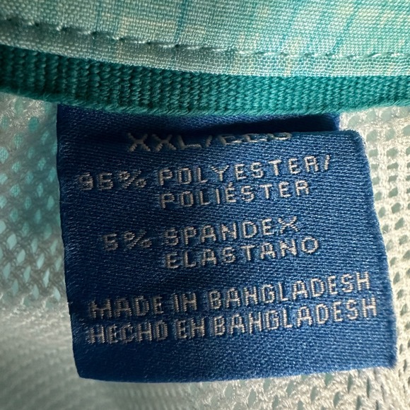 Caribbean Joe Mens Button Down Shirt 2XL Blue Short Sleeve Pocket Fishing Vented - Picture 5 of 10